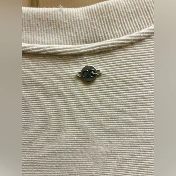 Calia Cream Crewneck Sweatshirt with side zippers - Picture 3 of 6